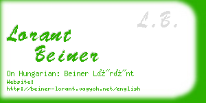 lorant beiner business card